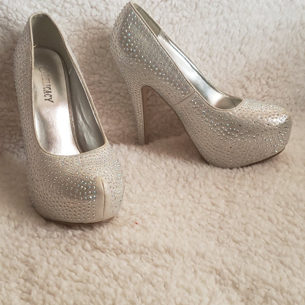 Silver High Heels